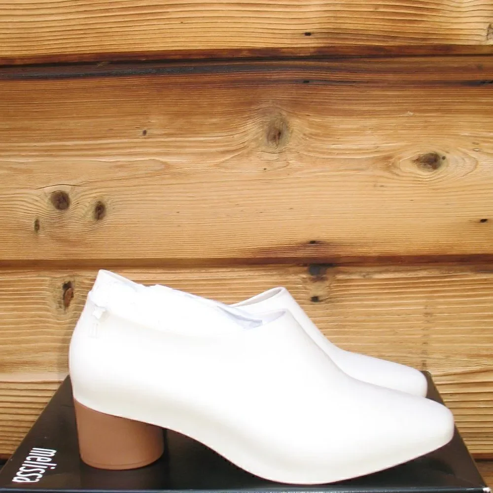 Melissa Womens 6 White Brown Mid Pump Shoes